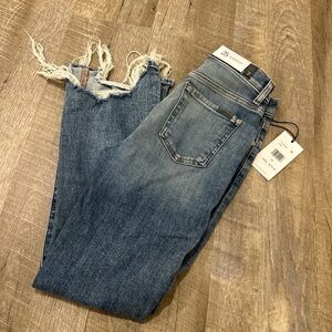 7 For All Mankind High Rise Distressed Blue Jeans